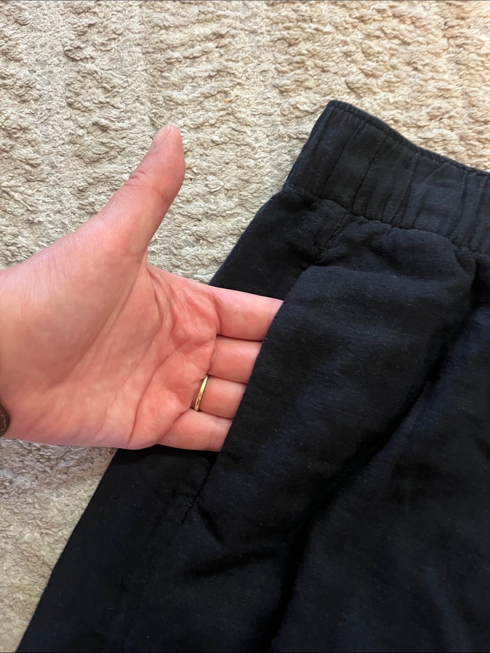 Abercrombie and Fitch Black Relaxed Fit Linen-Blend Pull On Pants Medium - Picture 4 of 8